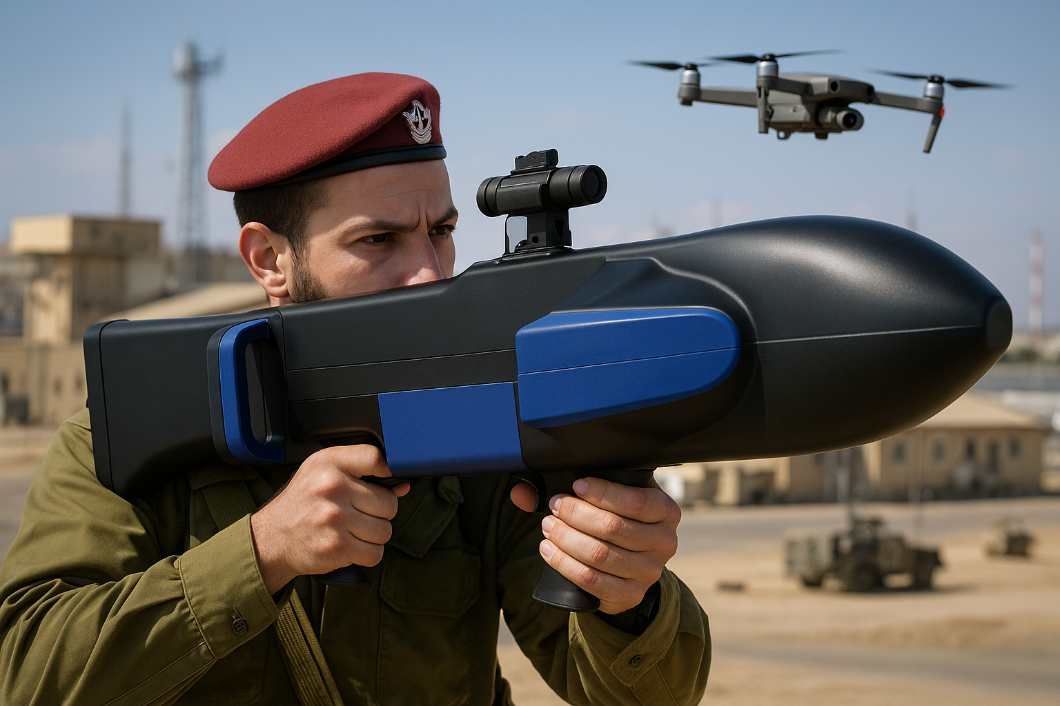 Army Guy handle Drone Shoot Phantom Technologies Counter Drone Rifle